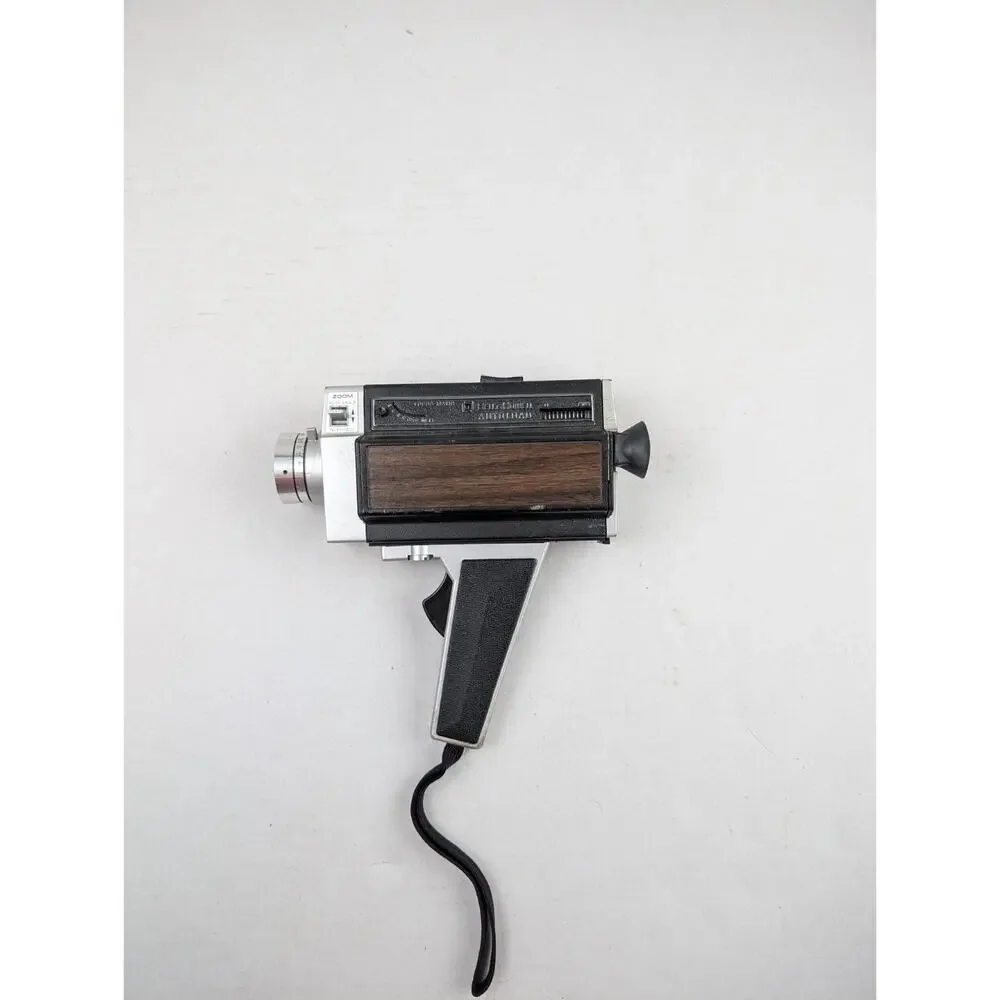 Vintage 8mm Movie Camera Woodgrain Handheld Film Camera Untested Retro Prop